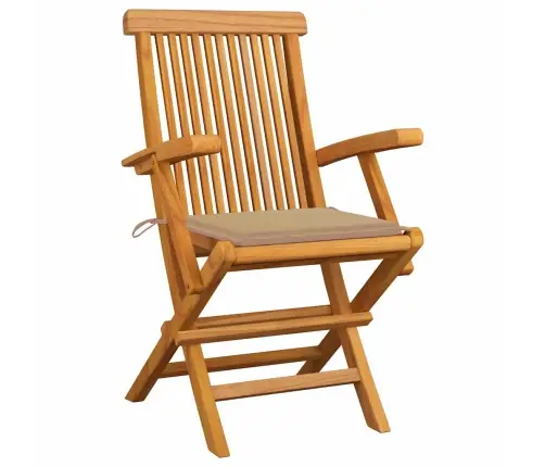 Dārza Krēsli, Bēši Matrači, 6 Gab., Masīvs Tīkkoks Vidaxl