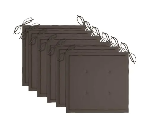 Dārza Krēsli, Pelēkbrūni Matrači, 6 Gab., Masīvs Tīkkoks Vidaxl Dārza Krēsli, Pelēkbrūni Matrači, 6 Gab., Masīvs Tīkkoks Vidaxl