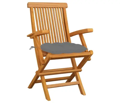 Dārza Krēsli, Pelēki Matrači, 6 Gab., Masīvs Tīkkoks Vidaxl