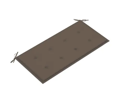 Dārza Sols Ar Pelēkbrūnu Matraci, 112 Cm, Masīvs Tīkkoks Vidaxl
