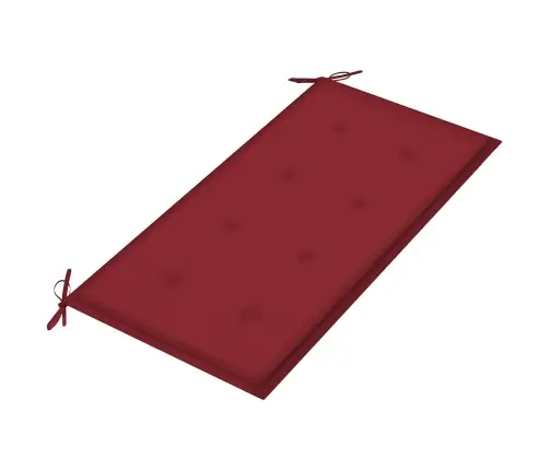 Dārza Sols Ar Vīnsarkanu Matraci, 112 Cm, Masīvs Tīkkoks Vidaxl