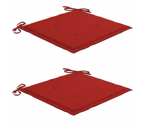 Dārza Krēsli, 2 Gab., Sarkani Matrači, Masīvs Tīkkoks Vidaxl