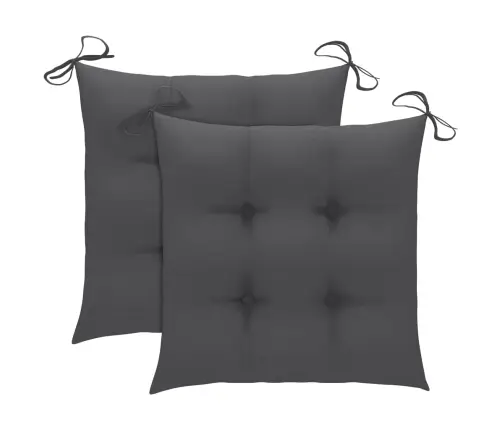 Dārza Krēsli, 2 Gab., Antracītpelēki Matrači, Masīvs Tīkkoks Vidaxl