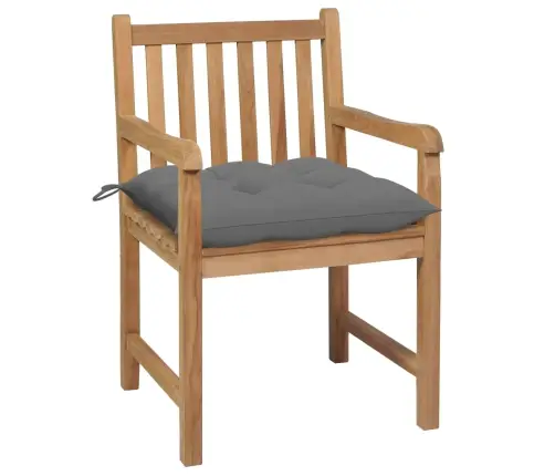 Dārza Krēsli, 2 Gab., Pelēki Matrači, Masīvs Tīkkoks Vidaxl