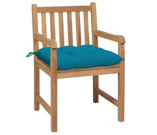 Dārza Krēsli, 2 Gab., Gaiši Zili Matrači, Masīvs Tīkkoks Vidaxl