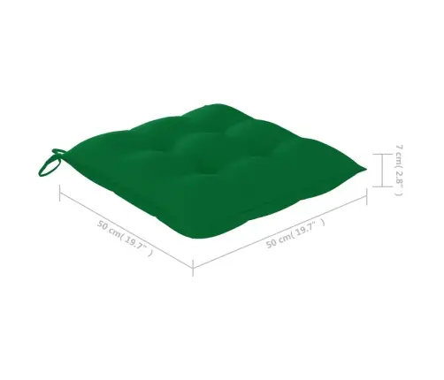 Dārza Krēsli, 2 Gab., Zaļi Matrači, Masīvs Tīkkoks Vidaxl