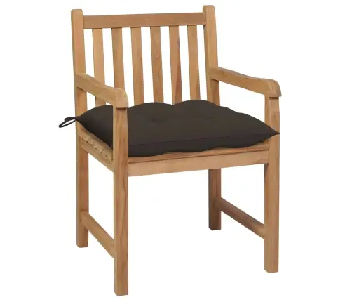 Dārza Krēsli, 2 Gab., Pelēkbrūni Matrači, Masīvs Tīkkoks Vidaxl