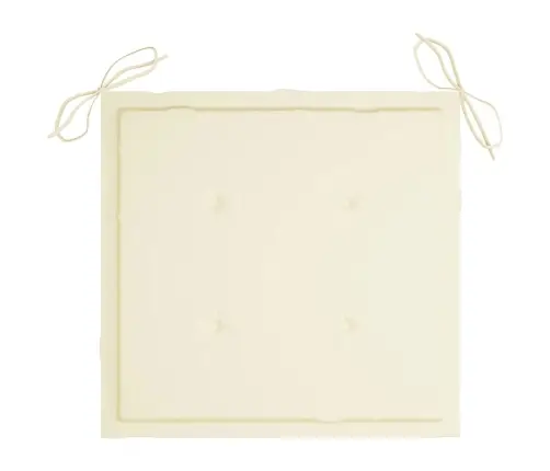 Šūpuļkrēsls Ar Krēmkrāsas Matraci, Masīvs Tīkkoks Vidaxl