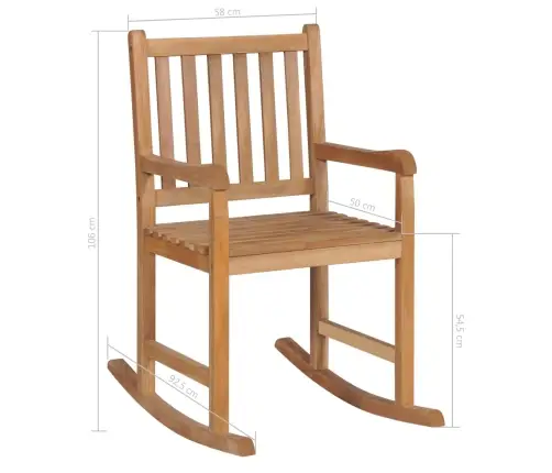 Šūpuļkrēsls, Matracis Ar Četrstūriem, Masīvs Tīkkoks Vidaxl