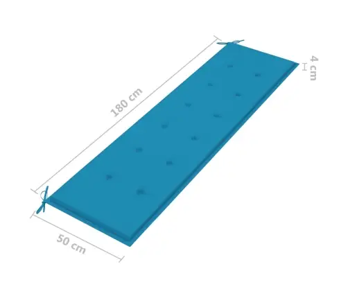 Dārza Sols Ar Zilu Matraci, 175 Cm, Masīvs Tīkkoks Vidaxl