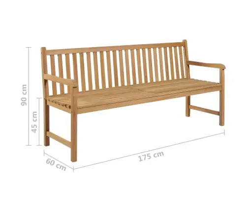 Dārza Sols Ar Zaļu Matraci, 175 Cm, Masīvs Tīkkoks Vidaxl
