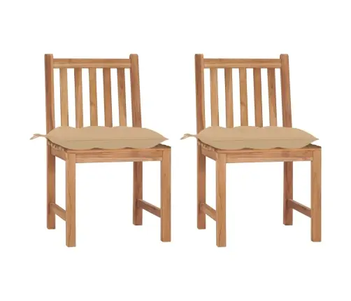 Dārza Krēsli Ar Matračiem, 2 Gab., Masīvs Tīkkoks Vidaxl