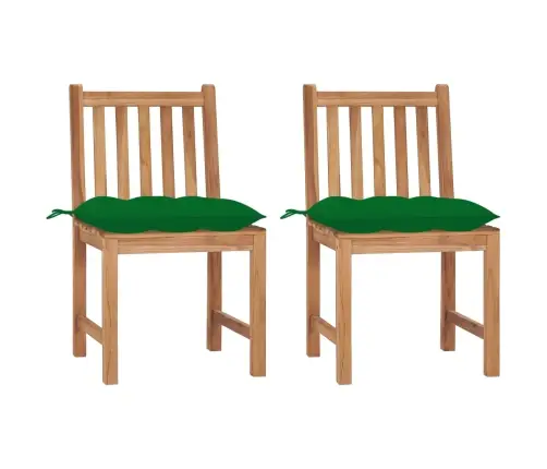 Sodo Kėdės Su Pagalvėlėmis, 2Vnt., Tikmedžio Medienos Masyvas