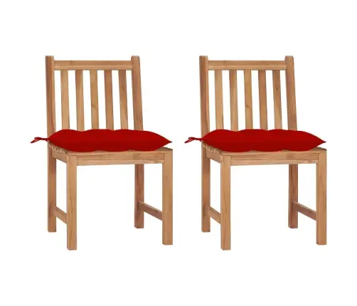 Dārza Krēsli Ar Matračiem, 2 Gab., Masīvs Tīkkoks Vidaxl