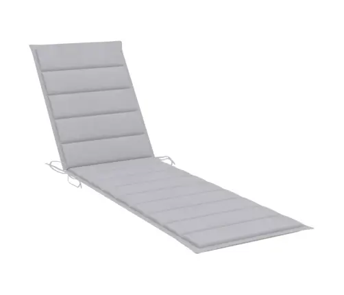 Saulės Gultas Su Pilku Čiužiniu, Tikmedžio Medienos Masyvas