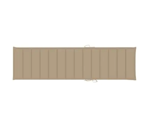 Saulės Gultas Su Smėlio Spalvos Čiužiniu, Tikmedžio Masyvas Saulės Gultas Su Smėlio Spalvos Čiužiniu, Tikmedžio Masyvas