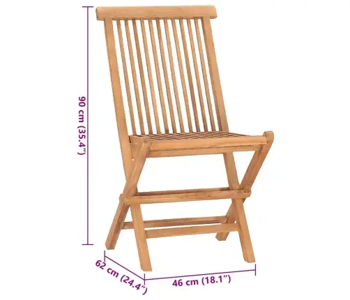 3-Daļīgs Dārza Mēbeļu Komplekts, Saliekams, Masīvs Tīkkoks Vidaxl