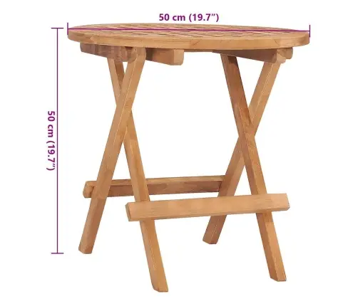 3-Daļīgs Dārza Mēbeļu Komplekts, Saliekams, Masīvs Tīkkoks Vidaxl