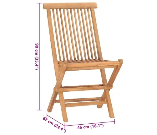 3-Daļīgs Dārza Mēbeļu Komplekts, Saliekams, Masīvs Tīkkoks Vidaxl