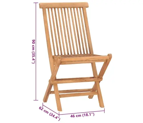 3-Daļīgs Dārza Mēbeļu Komplekts, Saliekams, Masīvs Tīkkoks Vidaxl