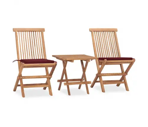 3-Daļīgs Dārza Mēbeļu Komplekts, Saliekams, Masīvs Tīkkoks Vidaxl