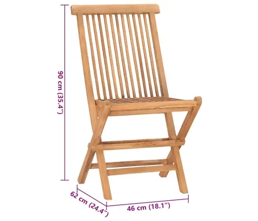 3-Daļīgs Dārza Mēbeļu Komplekts, Saliekams, Masīvs Tīkkoks Vidaxl