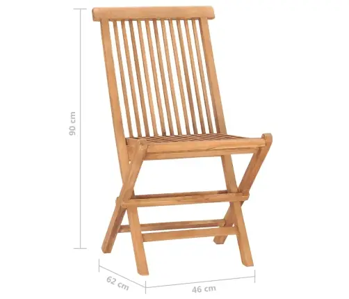 3-Daļīgs Dārza Mēbeļu Komplekts, Saliekams, Masīvs Tīkkoks Vidaxl