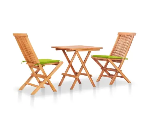 3-Daļīgs Bistro Mēbeļu Komplekts Ar Matračiem, Masīvs Tīkkoks Vidaxl