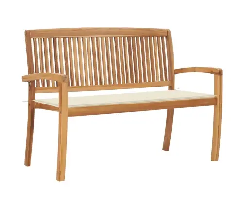 Dārza Sols Ar Matraci, 128,5 Cm, Masīvs Tīkkoks Vidaxl Dārza Sols Ar Matraci, 128,5 Cm, Masīvs Tīkkoks Vidaxl