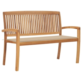 Dārza Sols Ar Matraci, 128,5 Cm, Masīvs Tīkkoks Vidaxl