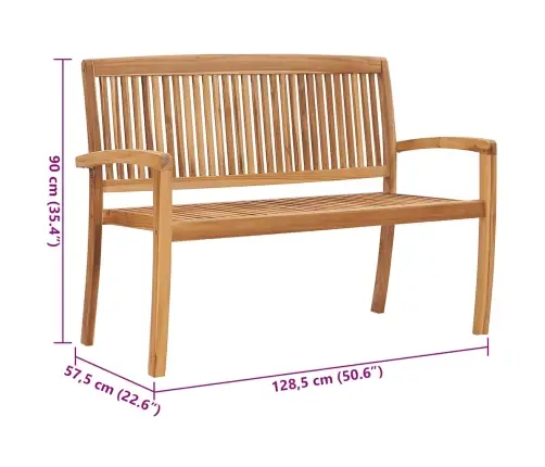 Dārza Sols Ar Matraci, 128,5 Cm, Masīvs Tīkkoks Vidaxl