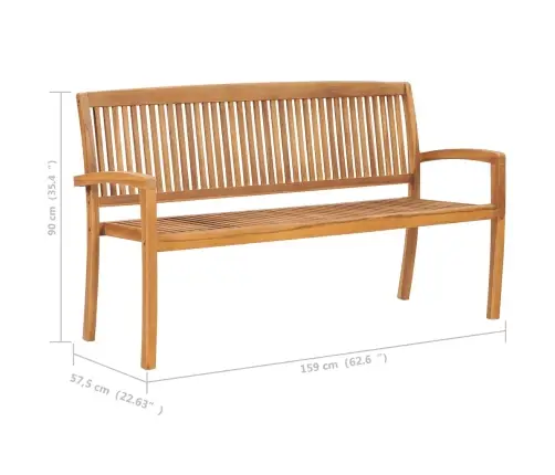 Dārza Sols Ar Matraci, 159 Cm, Masīvs Tīkkoks Vidaxl