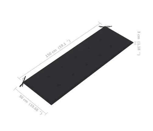 Dārza Sols Ar Matraci, 159 Cm, Masīvs Tīkkoks Vidaxl