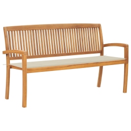 Dārza Sols Ar Matraci, 159 Cm, Masīvs Tīkkoks Vidaxl