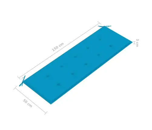 Sudedamas Sodo Suoliukas Su Pagalvėle, 159 cm Tikmedis