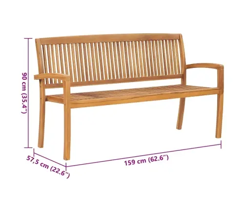 Dārza Sols Ar Matraci, 159 Cm, Masīvs Tīkkoks Vidaxl