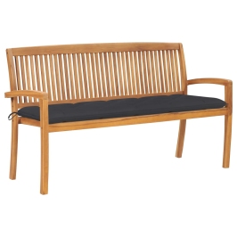 Dārza Sols Ar Matraci, 159 Cm, Masīvs Tīkkoks Vidaxl