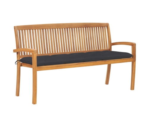 Dārza Sols Ar Matraci, 159 Cm, Masīvs Tīkkoks Vidaxl