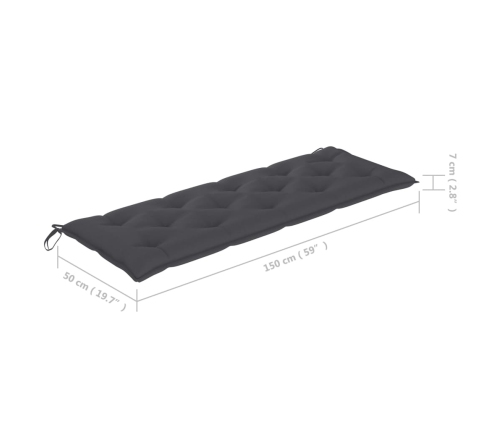 Dārza Sols Ar Matraci, 159 Cm, Masīvs Tīkkoks Vidaxl