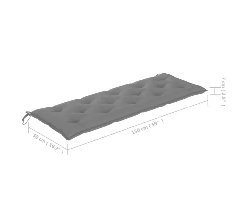Sudedamas Sodo Suoliukas Su Pagalvėle, 159 cm Tikmedis