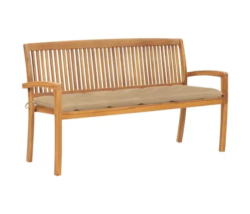 Dārza Sols Ar Matraci, 159 Cm, Masīvs Tīkkoks Vidaxl