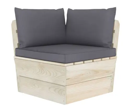 Kampinė Sodo Sofa Iš Palečių Su Pagalvėlėmis, Impregnuota Eglė