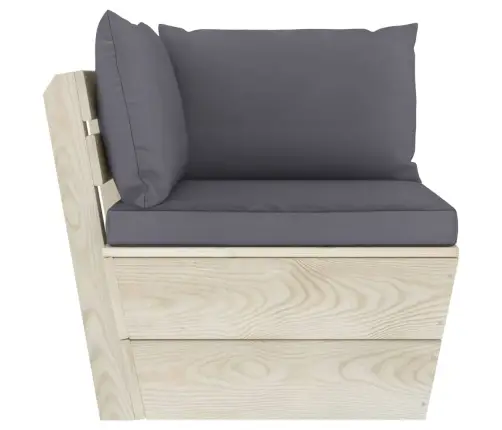 Kampinė Sodo Sofa Iš Palečių Su Pagalvėlėmis, Impregnuota Eglė