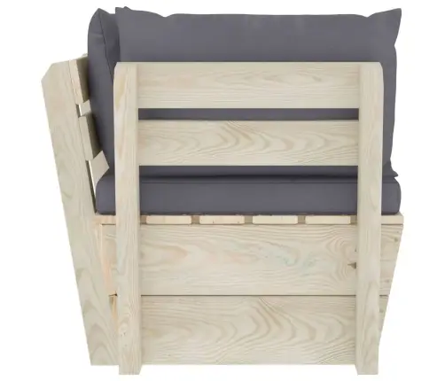 Kampinė Sodo Sofa Iš Palečių Su Pagalvėlėmis, Impregnuota Eglė