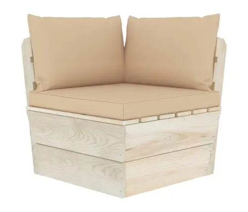 Dārza Palešu Stūra Dīvāns Ar Matračiem, Impregnēts Egles Koks Vidaxl