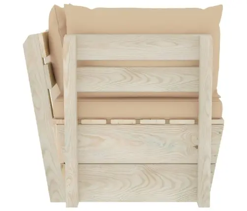 Dārza Palešu Stūra Dīvāns Ar Matračiem, Impregnēts Egles Koks Vidaxl