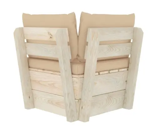 Dārza Palešu Stūra Dīvāns Ar Matračiem, Impregnēts Egles Koks Vidaxl