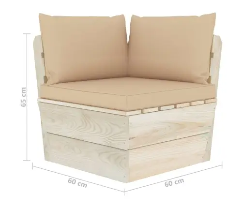 Dārza Palešu Stūra Dīvāns Ar Matračiem, Impregnēts Egles Koks Vidaxl