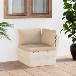 Kampinė Sodo Sofa Iš Palečių Su Pagalvėlėmis, Impregnuota Eglė