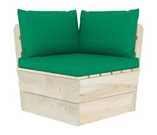 Dārza Palešu Stūra Dīvāns Ar Matračiem, Impregnēts Egles Koks Vidaxl